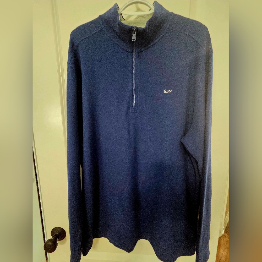 Vineyard Vines Men's Navy Zip-Up Sweater